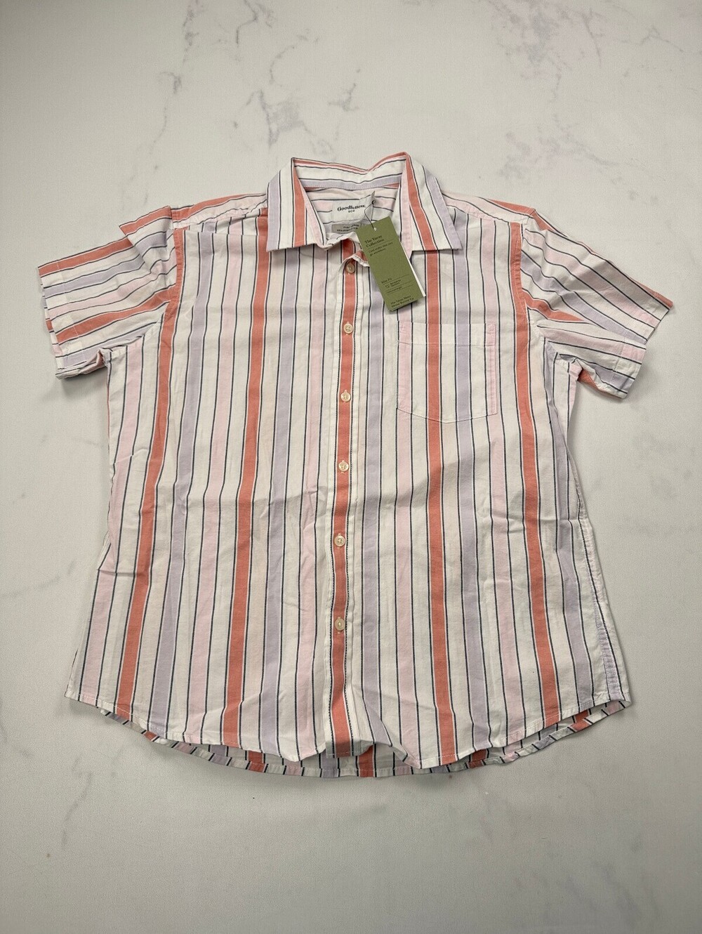 Goodfellow & Co Button-Up Shirt White 90s Stripe - Mens L